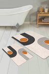 Set di 2 Tappetini da bagno antiscivolo Hande BPS359 Rectangle Multicolore, 100 x 60 cm / 60 x 50 cm (1)
