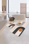 Set di 2 Tappetini da bagno antiscivolo Hande BPS359 Rectangle Multicolore, 100 x 60 cm / 60 x 50 cm (2)