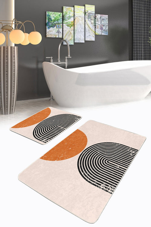 Set di 2 Tappetini da bagno antiscivolo Hande BPS360 Rectangle Multicolore, 100 x 60 cm / 60 x 50 cm (1)