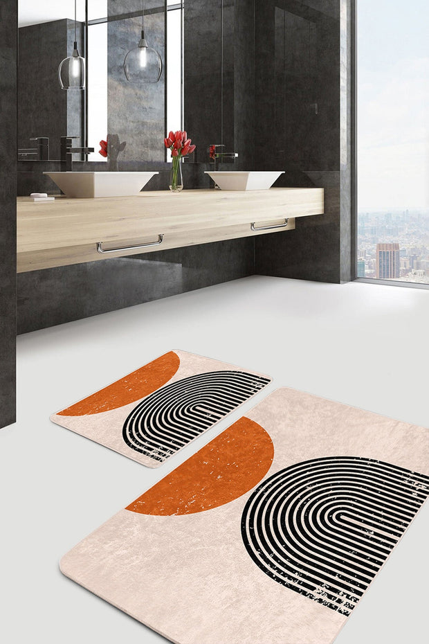 Set di 2 Tappetini da bagno antiscivolo Hande BPS360 Rectangle Multicolore, 100 x 60 cm / 60 x 50 cm (2)