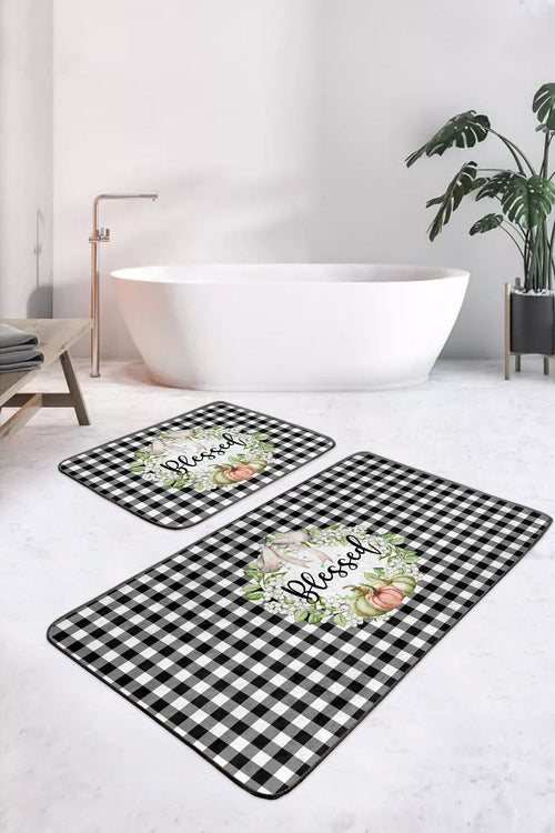 Set di 2 Tappetini da bagno antiscivolo Hande BPS378 Rectangle Multicolore, 100 x 60 cm / 60 x 50 cm (1)
