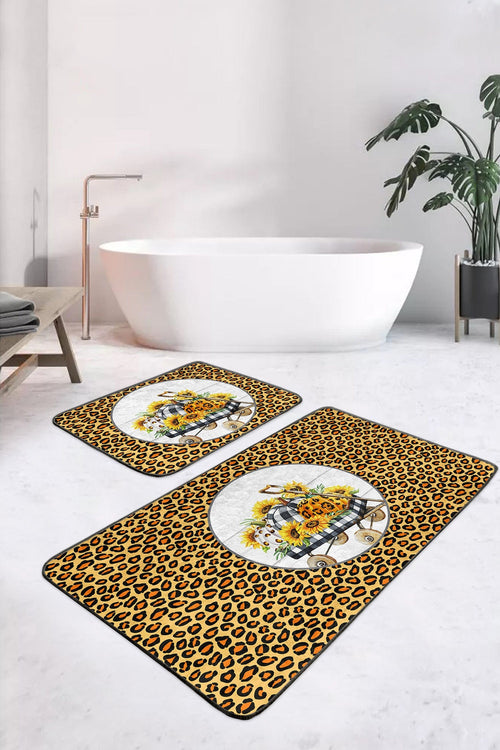 Set di 2 Tappetini da bagno antiscivolo Hande BPS414 Rectangle Multicolore, 100 x 60 cm / 60 x 50 cm (1)