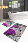 Set di 2 Tappetini da bagno antiscivolo Hatice BPS1 Rectangle Multicolore, 100 x 60 cm / 60 x 50 cm (1)