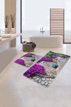 Set di 2 Tappetini da bagno antiscivolo Hatice BPS1 Rectangle Multicolore, 100 x 60 cm / 60 x 50 cm (2)