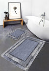 Set di 2 Tappetini da bagno antiscivolo Hatice BPS649 Rectangle Multicolore, 100 x 60 cm / 60 x 50 cm (2)
