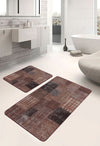 Set di 2 Tappetini da bagno antiscivolo Hatice BPS650 Rectangle Multicolore, 100 x 60 cm / 60 x 50 cm (2)