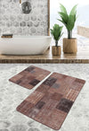 Set di 2 Tappetini da bagno antiscivolo Hatice BPS650 Rectangle Multicolore, 100 x 60 cm / 60 x 50 cm (3)
