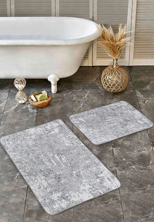 Set di 2 Tappetini da bagno antiscivolo Hatice BPS651 Rectangle Multicolore, 100 x 60 cm / 60 x 50 cm