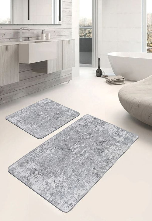 Set di 2 Tappetini da bagno antiscivolo Hatice BPS651 Rectangle Multicolore, 100 x 60 cm / 60 x 50 cm (1)