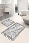 Set di 2 Tappetini da bagno antiscivolo Hatice BPS653 Rectangle Multicolore, 100 x 60 cm / 60 x 50 cm (2)