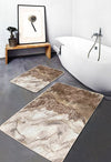 Set di 2 Tappetini da bagno antiscivolo Hatice BPS655 Rectangle Multicolore, 100 x 60 cm / 60 x 50 cm (1)