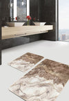 Set di 2 Tappetini da bagno antiscivolo Hatice BPS655 Rectangle Multicolore, 100 x 60 cm / 60 x 50 cm (2)