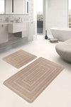 Set di 2 Tappetini da bagno antiscivolo Hatice BPS658 Rectangle Multicolore, 100 x 60 cm / 60 x 50 cm (2)