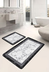 Set di 2 Tappetini da bagno antiscivolo Hatice BPS659 Rectangle Multicolore, 100 x 60 cm / 60 x 50 cm (1)