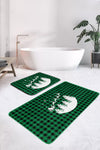 Set di 2 Tappetini da bagno antiscivolo Hazal BPS387 Rectangle Multicolore, 100 x 60 cm / 60 x 50 cm