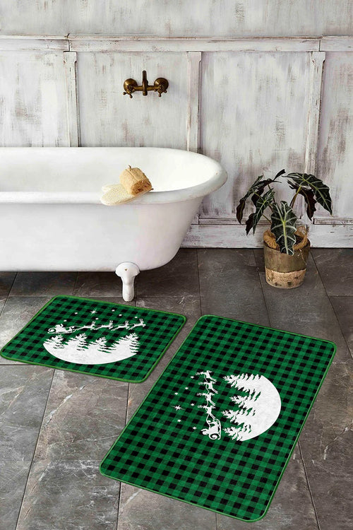 Set di 2 Tappetini da bagno antiscivolo Hazal BPS387 Rectangle Multicolore, 100 x 60 cm / 60 x 50 cm (1)