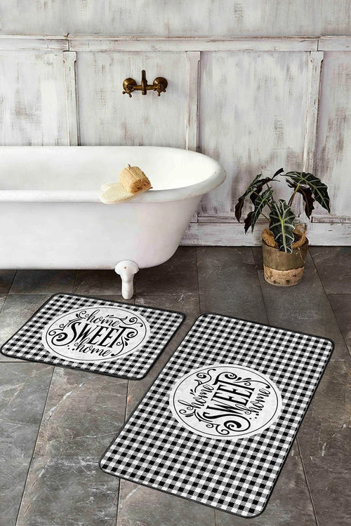 Set di 2 Tappetini da bagno antiscivolo Hazal BPS388 Rectangle Multicolore, 100 x 60 cm / 60 x 50 cm (1)