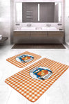 Set di 2 Tappetini da bagno antiscivolo Hazal BPS389 Rectangle Multicolore, 100 x 60 cm / 60 x 50 cm (1)