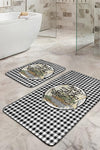 Set di 2 Tappetini da bagno antiscivolo Hazal BPS391 Rectangle Multicolore, 100 x 60 cm / 60 x 50 cm (2)