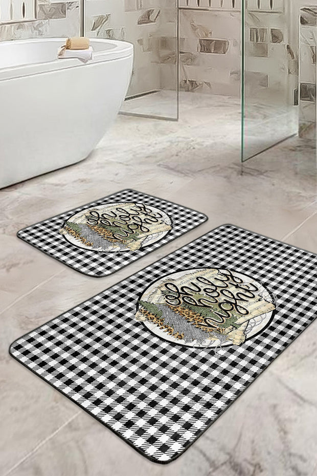 Set di 2 Tappetini da bagno antiscivolo Hazal BPS391 Rectangle Multicolore, 100 x 60 cm / 60 x 50 cm (2)