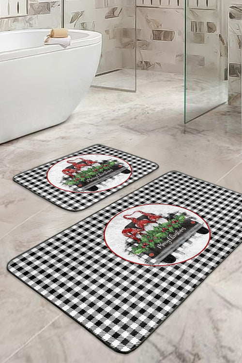 Set di 2 Tappetini da bagno antiscivolo Hazal BPS393 Rectangle Multicolore, 100 x 60 cm / 60 x 50 cm (1)