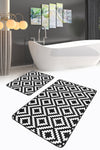 Set di 2 Tappetini da bagno antiscivolo Hulya BPS17 Rectangle Multicolore, 100 x 60 cm / 60 x 50 cm