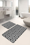 Set di 2 Tappetini da bagno antiscivolo Hulya BPS17 Rectangle Multicolore, 100 x 60 cm / 60 x 50 cm (2)