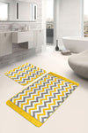 Set di 2 Tappetini da bagno antiscivolo Hulya BPS19 Rectangle Multicolore, 100 x 60 cm / 60 x 50 cm (1)