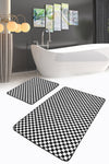 Set di 2 Tappetini da bagno antiscivolo Hulya BPS32 Rectangle Multicolore, 100 x 60 cm / 60 x 50 cm