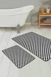 Set di 2 Tappetini da bagno antiscivolo Hulya BPS32 Rectangle Multicolore, 100 x 60 cm / 60 x 50 cm (2)