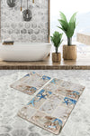 Set di 2 Tappetini da bagno antiscivolo Hulya BPS4 Rectangle Multicolore, 100 x 60 cm / 60 x 50 cm (2)