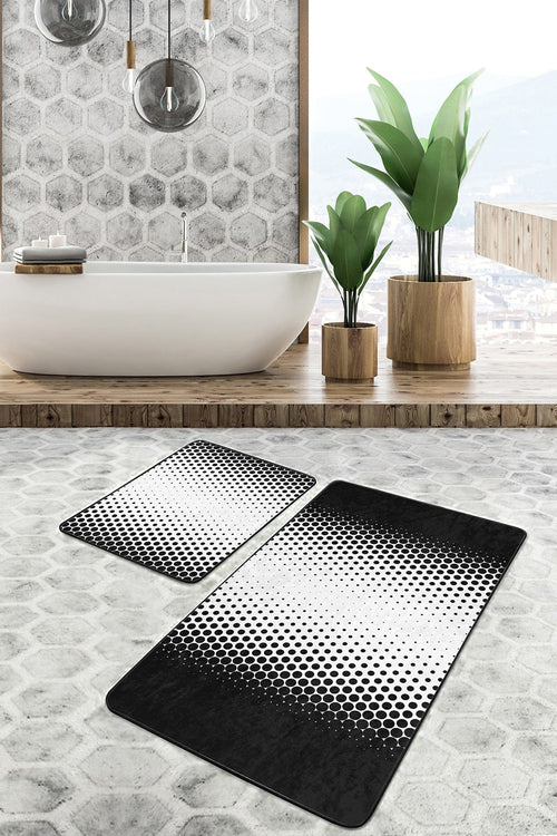 Set di 2 Tappetini da bagno antiscivolo Hulya BPS50 Rectangle Multicolore, 100 x 60 cm / 60 x 50 cm (1)