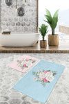 Set di 2 Tappetini da bagno antiscivolo Hulya BPS7 Rectangle Multicolore, 100 x 60 cm / 60 x 50 cm (1)