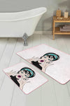 Set di 2 Tappetini da bagno antiscivolo Hulya BPS8 Rectangle Multicolore, 100 x 60 cm / 60 x 50 cm (2)