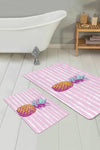 Set di 2 Tappetini da bagno antiscivolo Irem BPS100 Rectangle Multicolore, 100 x 60 cm / 60 x 50 cm