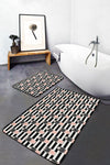 Set di 2 Tappetini da bagno antiscivolo Irem BPS102 Rectangle Multicolore, 100 x 60 cm / 60 x 50 cm