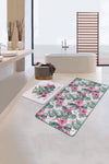 Set di 2 Tappetini da bagno antiscivolo Irem BPS104 Rectangle Multicolore, 100 x 60 cm / 60 x 50 cm (2)