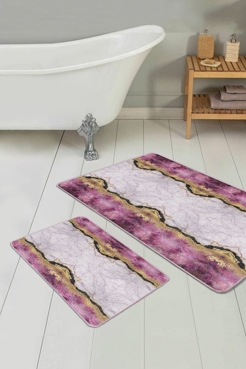 Set di 2 Tappetini da bagno antiscivolo Irem BPS99 Rectangle Multicolore, 100 x 60 cm / 60 x 50 cm (1)