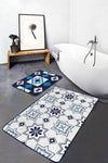 Set di 2 Tappetini da bagno antiscivolo Kader BPS470 Rectangle Multicolore, 100 x 60 cm / 60 x 50 cm (1)