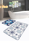 Set di 2 Tappetini da bagno antiscivolo Kader BPS470 Rectangle Multicolore, 100 x 60 cm / 60 x 50 cm (2)