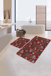 Set di 2 Tappetini da bagno antiscivolo Kader BPS473 Rectangle Multicolore, 100 x 60 cm / 60 x 50 cm (2)