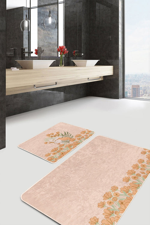Set di 2 Tappetini da bagno antiscivolo Kader BPS475 Rectangle Multicolore, 100 x 60 cm / 60 x 50 cm (1)