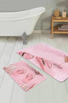Hillkar Global Set di 2 Tappetini da bagno antiscivolo Kenan BPS221 Rectangle Multicolore, 100 x 60 cm / 60 x 50 cm