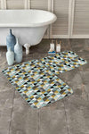 Set di 2 Tappetini da bagno antiscivolo Kenan BPS224 Rectangle Multicolore, 100 x 60 cm / 60 x 50 cm