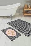 Set di 2 Tappetini da bagno antiscivolo Kenan BPS225 Rectangle Multicolore, 100 x 60 cm / 60 x 50 cm
