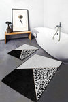 Set di 2 Tappetini da bagno antiscivolo Kenan BPS226 Rectangle Multicolore, 100 x 60 cm / 60 x 50 cm