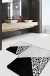 Set di 2 Tappetini da bagno antiscivolo Kenan BPS226 Rectangle Multicolore, 100 x 60 cm / 60 x 50 cm (2)