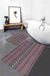Set di 2 Tappetini da bagno antiscivolo Kenan BPS227 Rectangle Multicolore, 100 x 60 cm / 60 x 50 cm