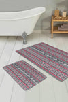 Set di 2 Tappetini da bagno antiscivolo Kenan BPS227 Rectangle Multicolore, 100 x 60 cm / 60 x 50 cm (2)