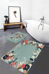 Set di 2 Tappetini da bagno antiscivolo Lale BPS210 Rectangle Multicolore, 100 x 60 cm / 60 x 50 cm